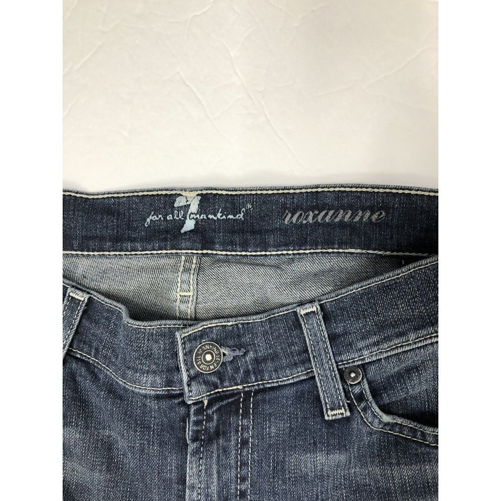 7‎ For All Mankind Roxanne Womens 26x32 Blue Denim Jeans Skinny Stretch - Picture 4 of 8